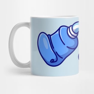 Floating Toothpaste And Toothbrush Cartoon Mug